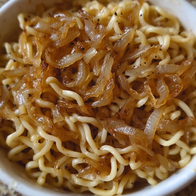 Caramelized Onion Pasta with Creamy Parmesan Sauce Recipe