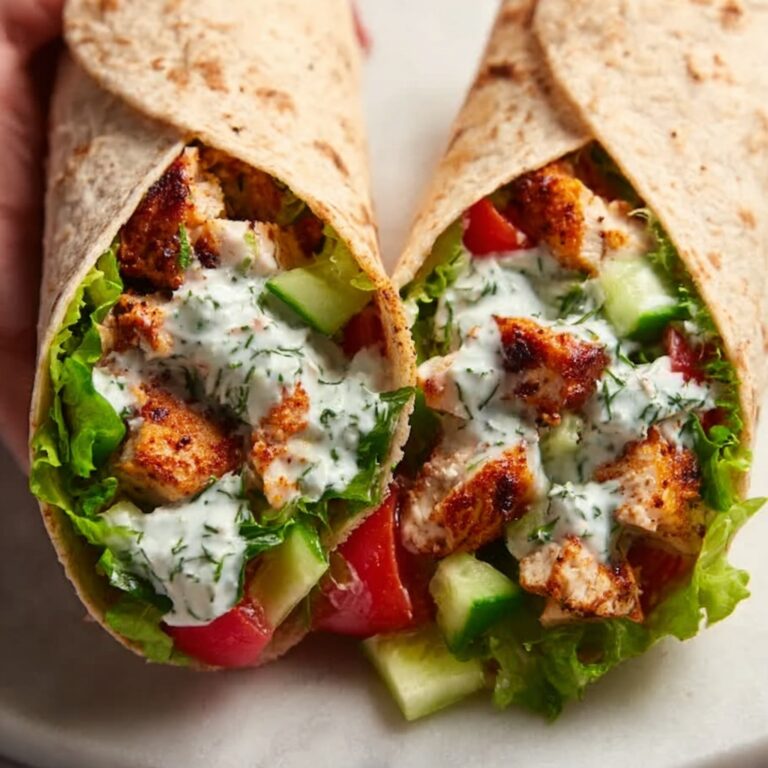 Greek Chicken Wraps with Salad and Feta Recipe