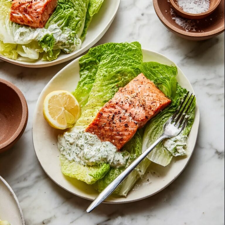 Salmon Caesar Salad with Lemon and Parmesan Recipe
