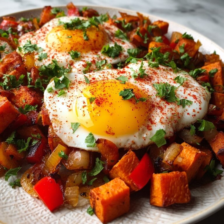 Sweet Potato Hash with Eggs and Bell Peppers Recipe