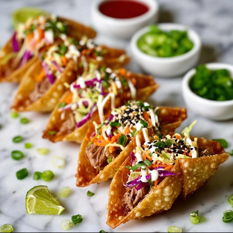 Chicken Wonton Tacos with Asian Slaw Recipe