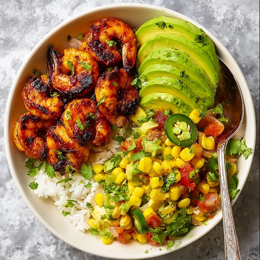 Chipotle Shrimp with Mango Avocado Rice Bowls Recipe