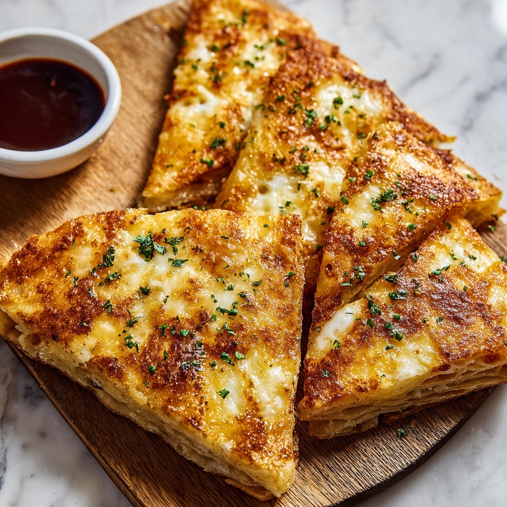 Air Fryer Cheesy Tortilla Garlic Bread Recipe - Recipe Image