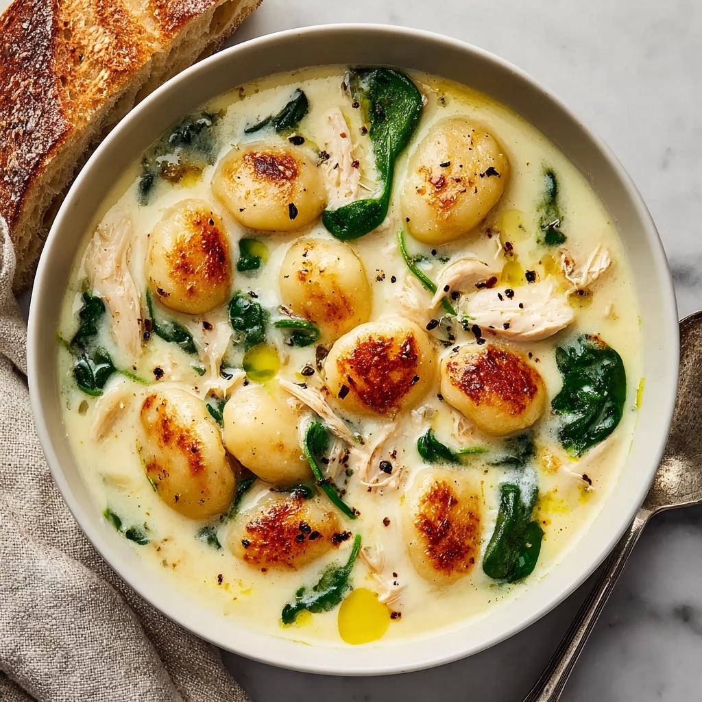 Creamy Chicken Gnocchi Soup with Garlic Recipe - Recipe Image