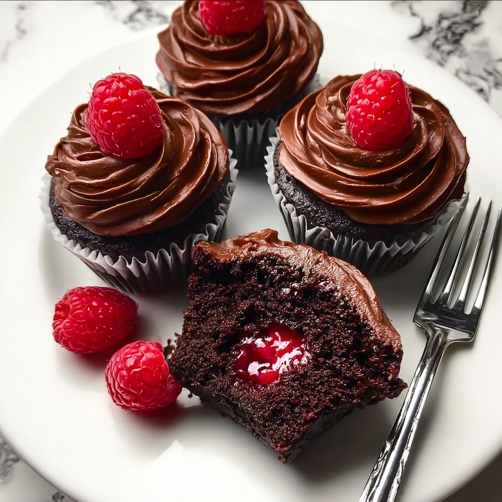 Chocolate Raspberry Cupcakes Recipe - Recipe Image