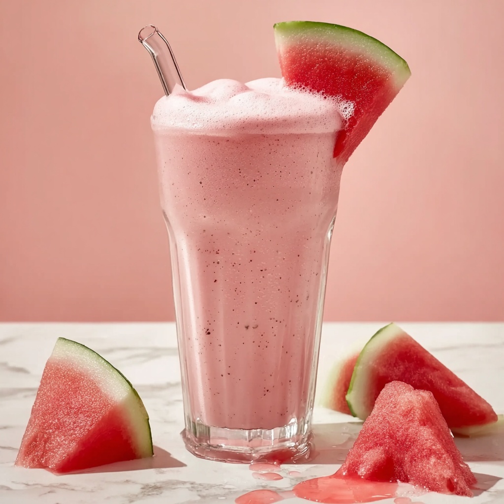 Watermelon Strawberry Coconut Milk Smoothie Recipe - Recipe Image