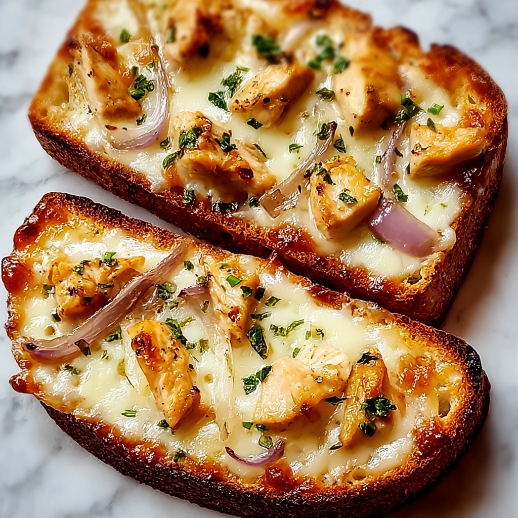 French Bread Chicken Alfredo Pizza Recipe - Recipe Image