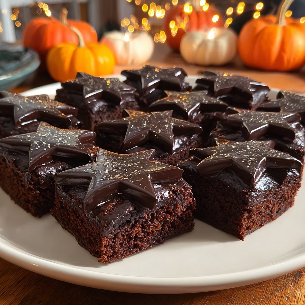 Bat Wing Brownies with Rich Chocolate Ganache and Edible Glitter Recipe - Recipe Image