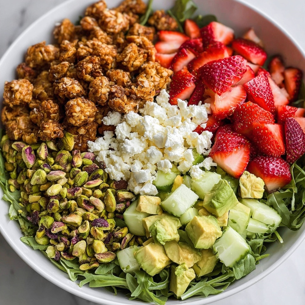 Strawberry Crunch Salad with Caramelized Almonds and Champagne Vinaigrette Recipe - Recipe Image