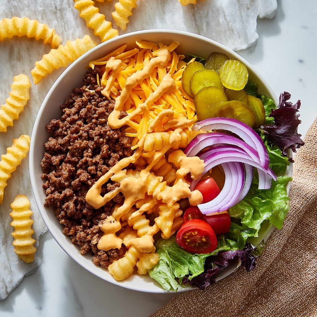 Cheeseburger Bowls with Copycat Big Mac Sauce Recipe - Recipe Image