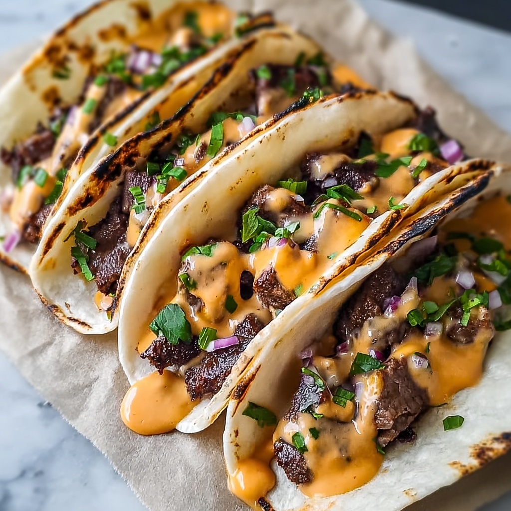 Garlic Butter Honey BBQ Beef Tacos Recipe - Recipe Image