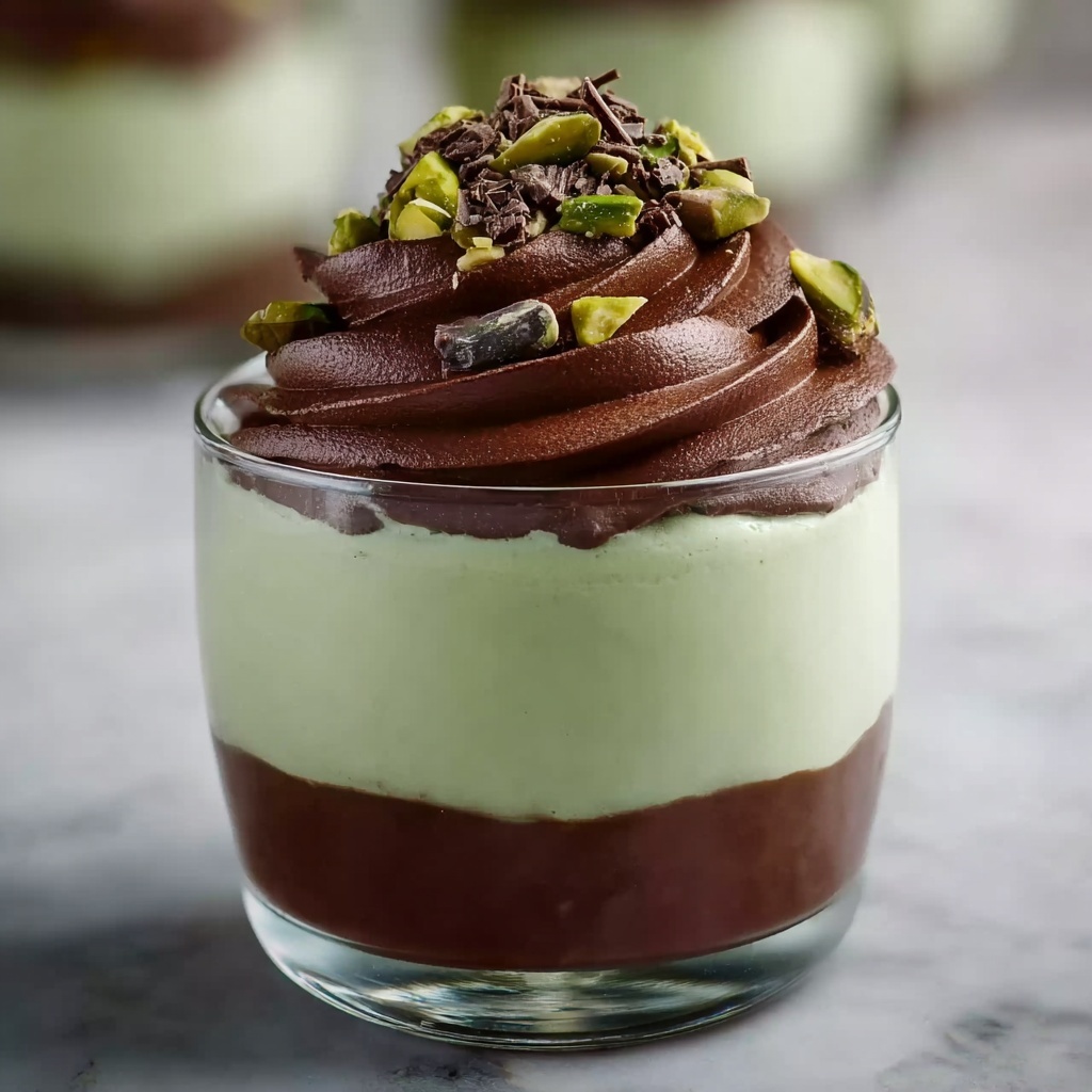 Irresistible Pistachio Mousse with Rich Chocolate Ganache Delight Recipe - Recipe Image