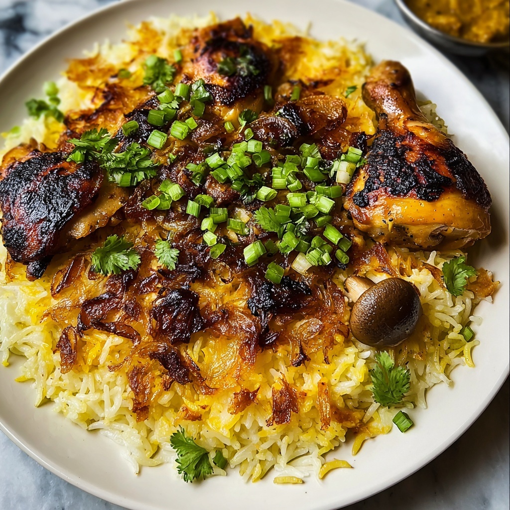 Chicken Maqluba – Middle Eastern Upside-Down Rice Recipe - Recipe Image