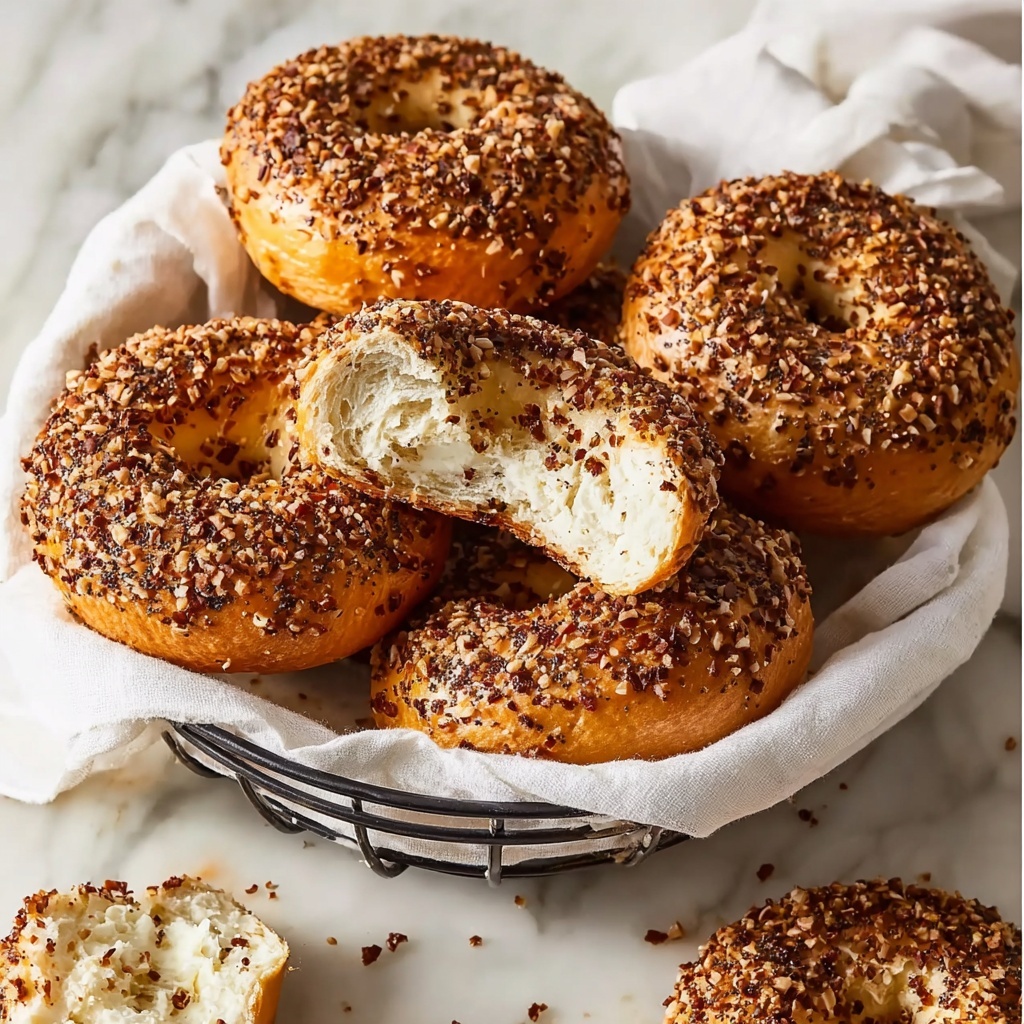 Homemade Onion Bagels with Caramelized Onion Topping Recipe - Recipe Image