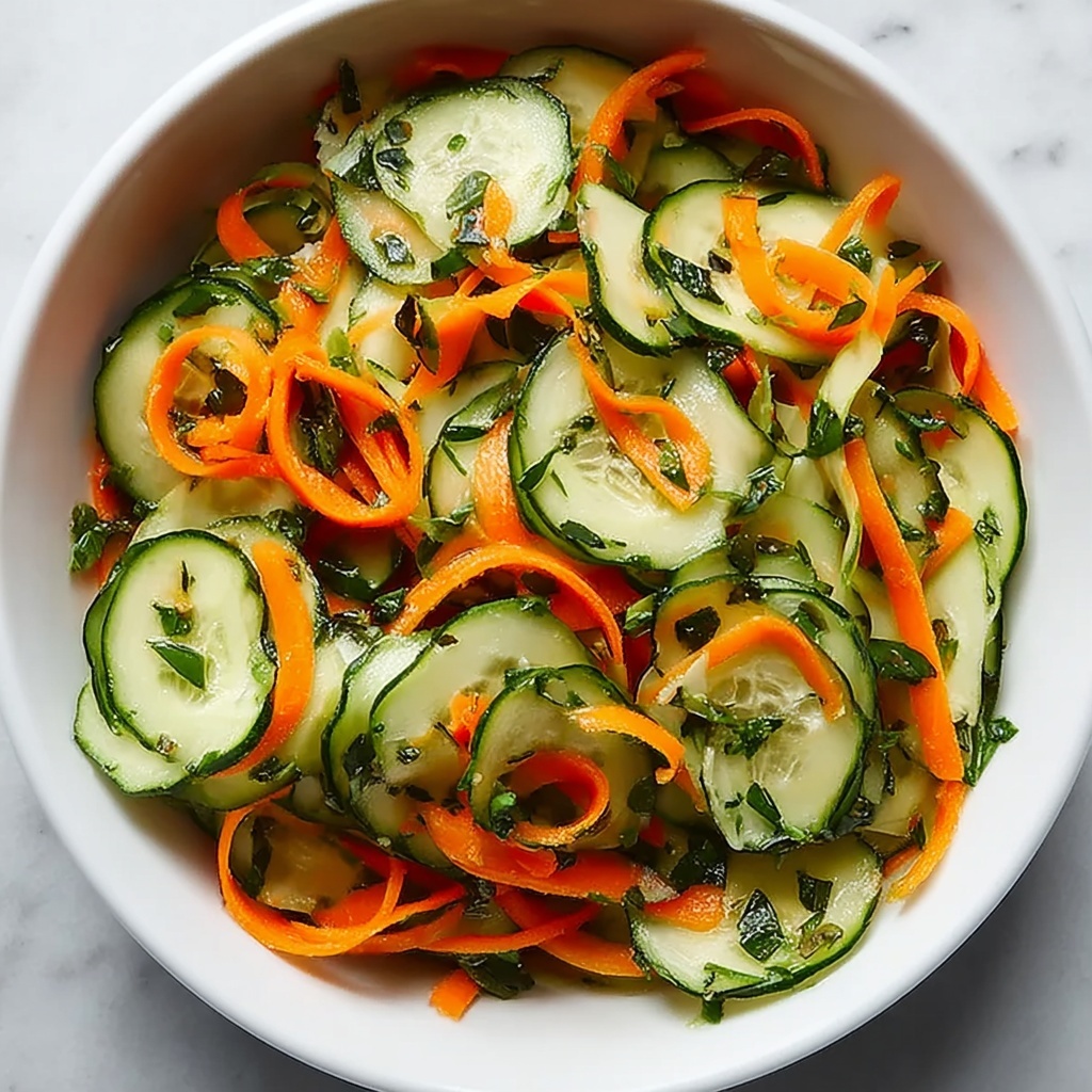 Zesty Asian Cucumber Carrot Slaw Recipe - Recipe Image