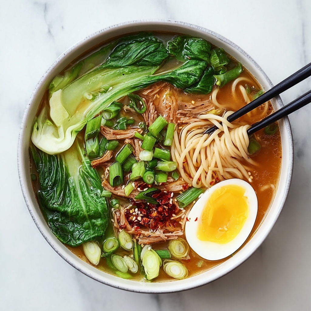 Ginger Garlic Noodle Soup with Bok Choy for Cozy Nights Recipe - Recipe Image