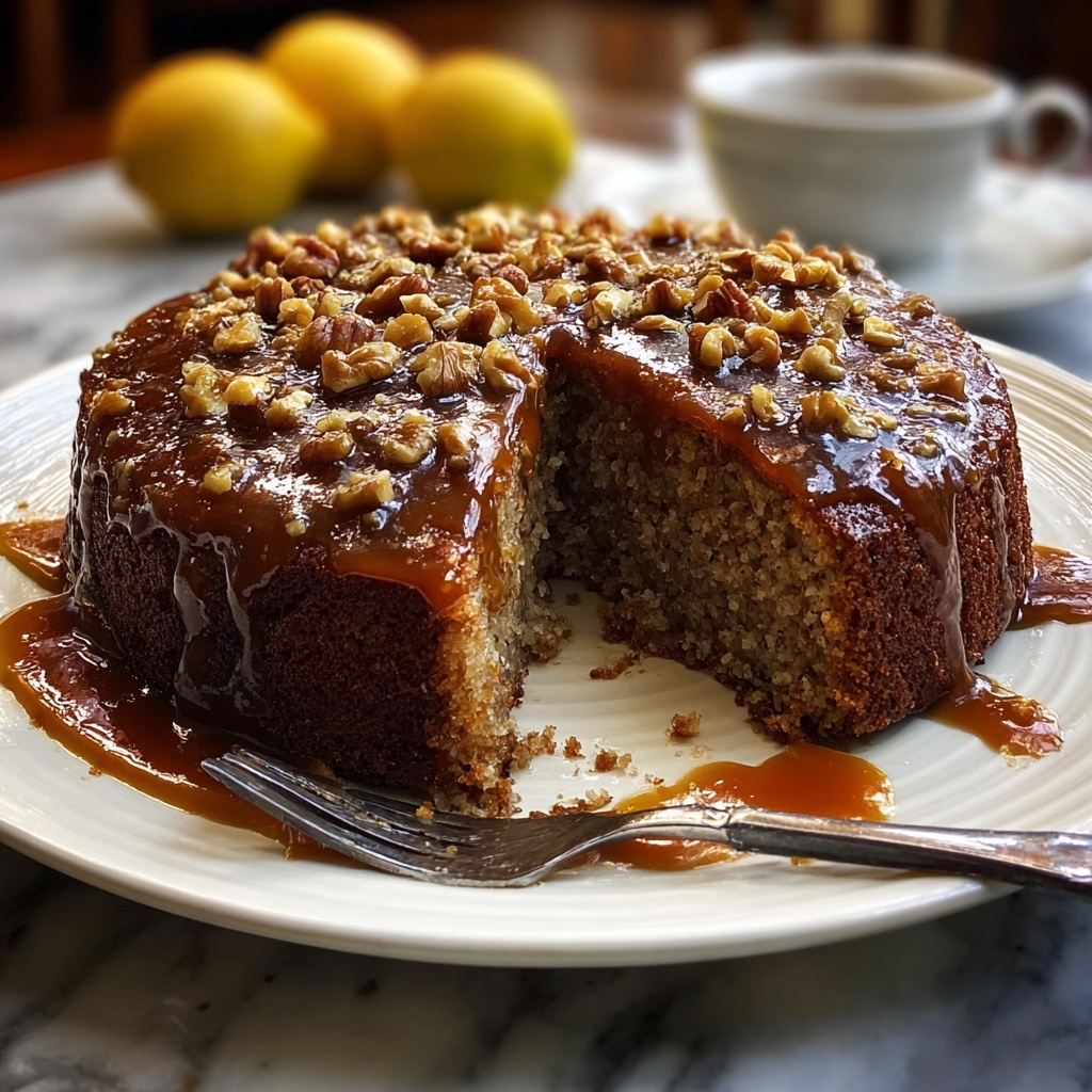 Molasses Date Cake with Walnuts and Citrus Syrup Recipe - Recipe Image