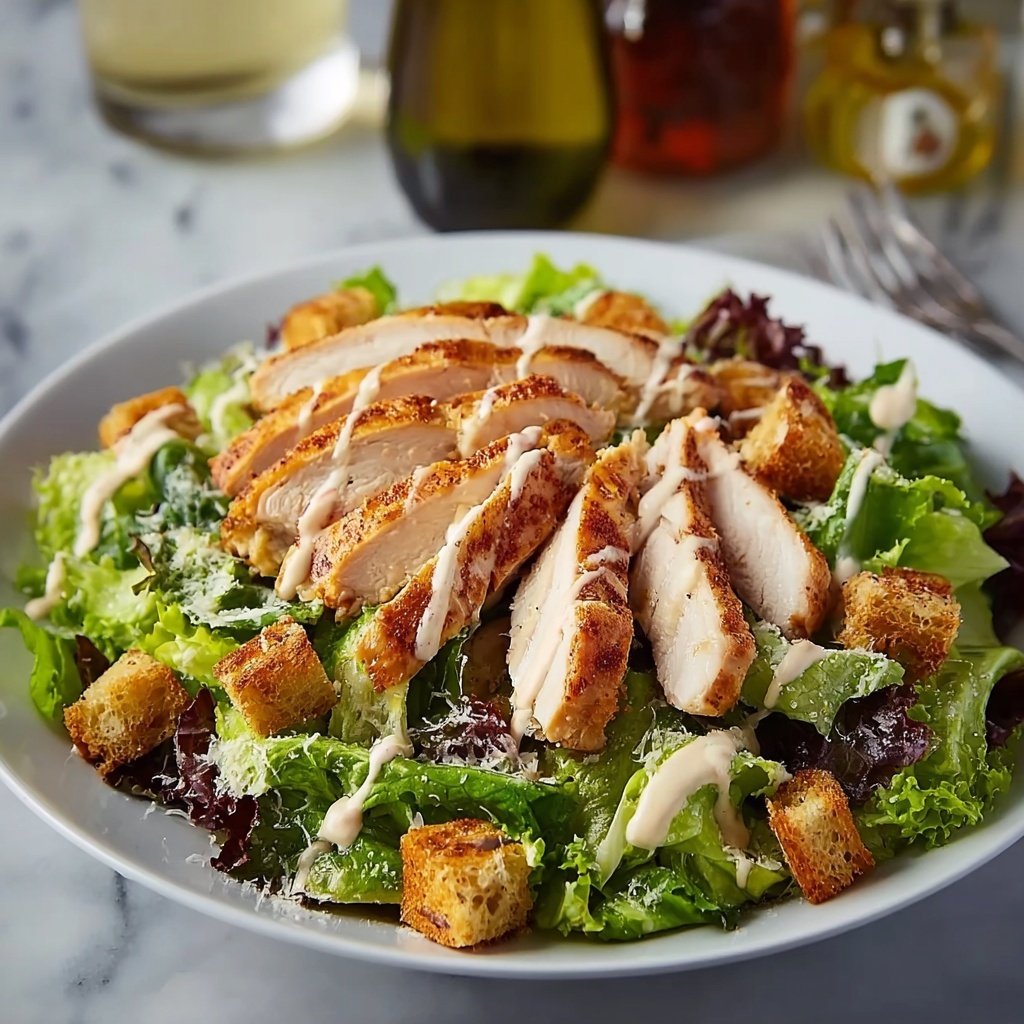 Best Chicken Caesar Salad with Homemade Croutons Recipe - Recipe Image