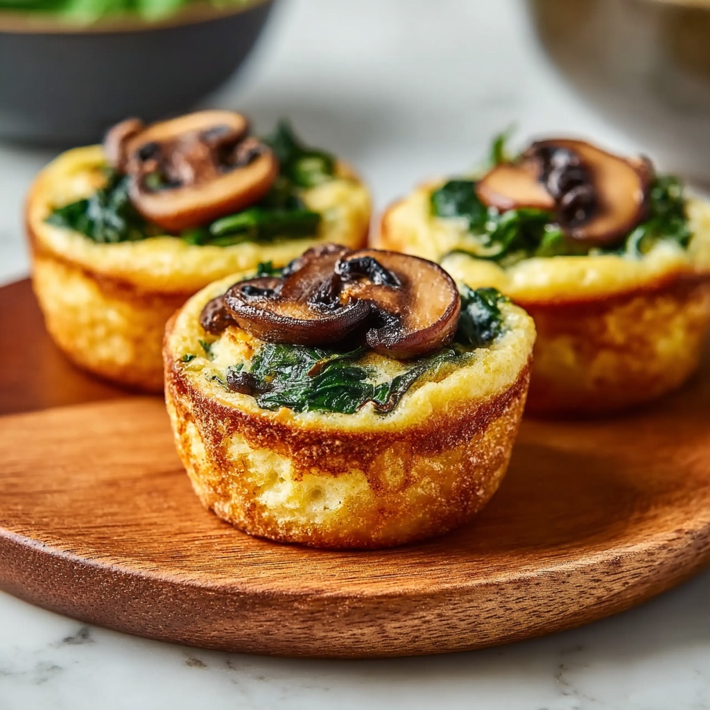 Delicious Spinach and Mushroom Quiche Muffins for Breakfast Bliss Recipe - Recipe Image