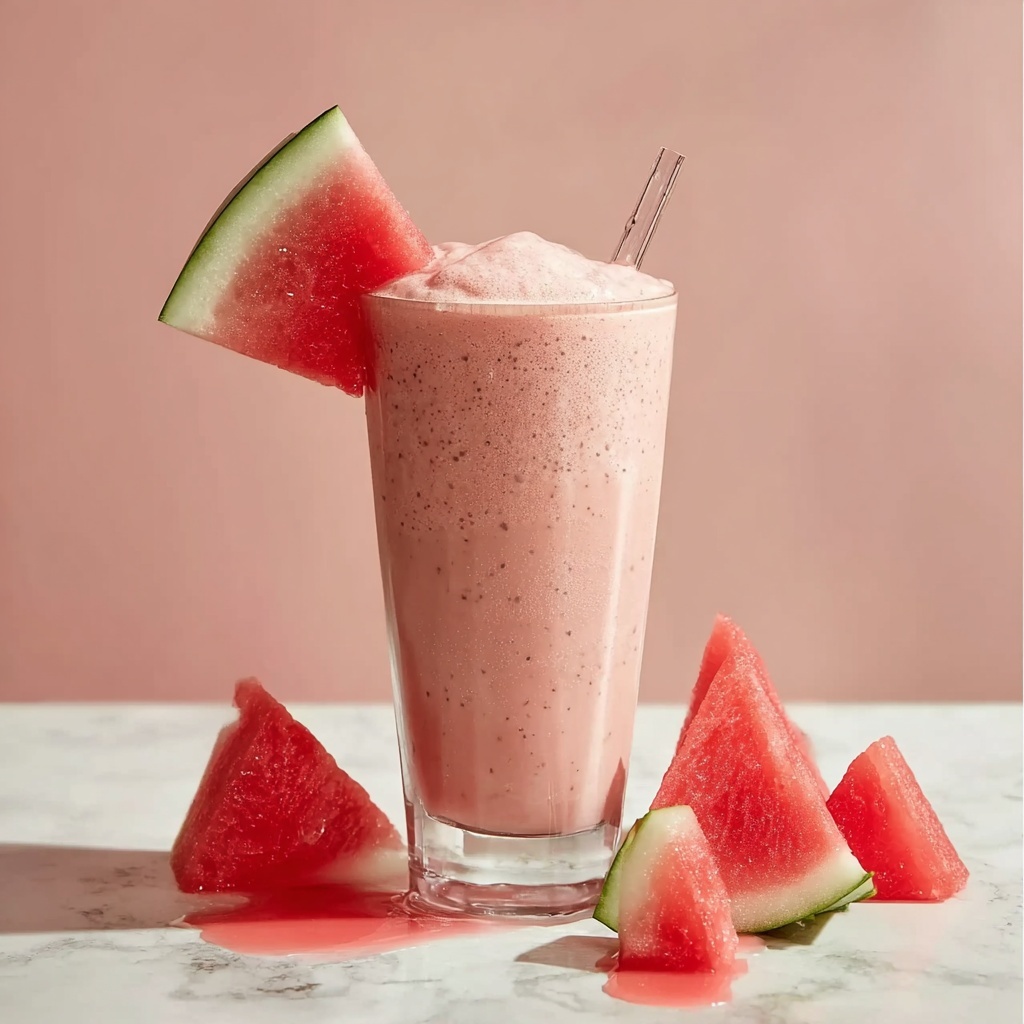 Watermelon Strawberry Coconut Milk Smoothie Recipe - Recipe Image