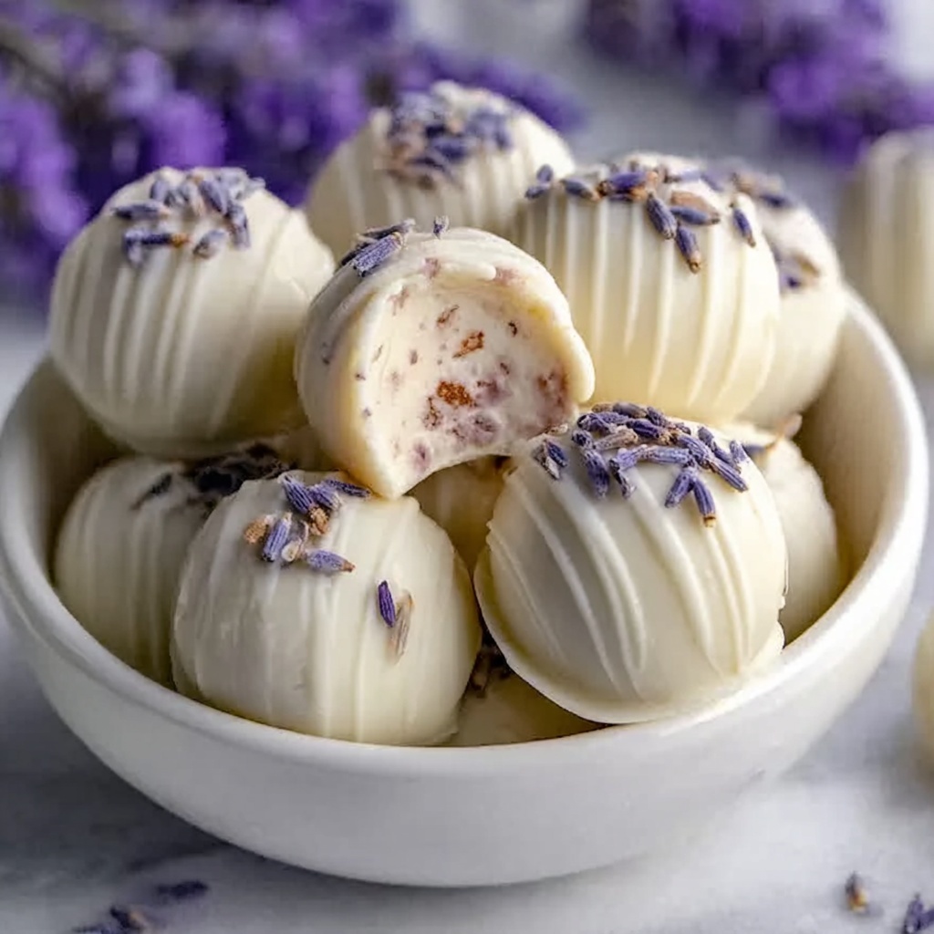 Honey Lavender White Chocolate Truffles Recipe - Recipe Image
