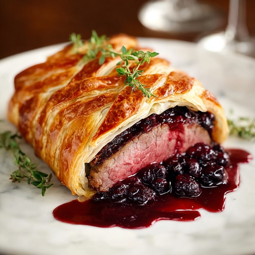 Spiced Cranberry Beef Wellington Recipe - Recipe Image