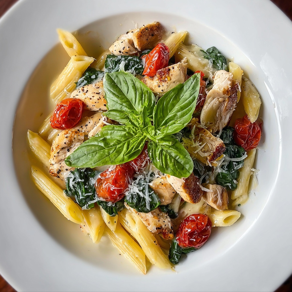 Tomato Spinach Chicken Pasta Recipe - Recipe Image