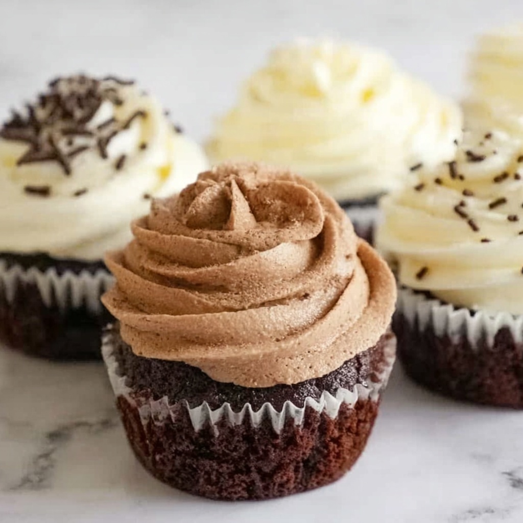 Buttercream Icing for Cupcakes (Vanilla and Chocolate) Recipe - Recipe Image
