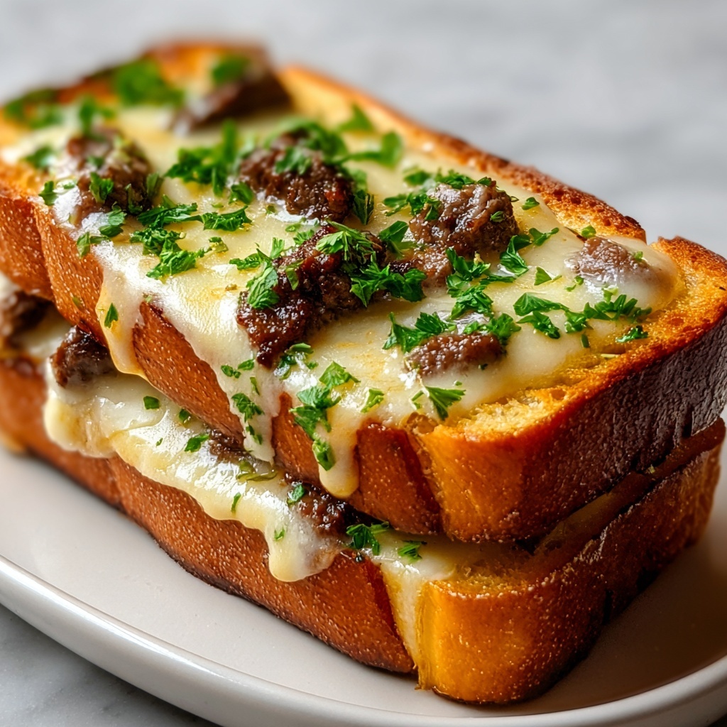 Garlic Philly Cheesesteak Bread Recipe - Recipe Image