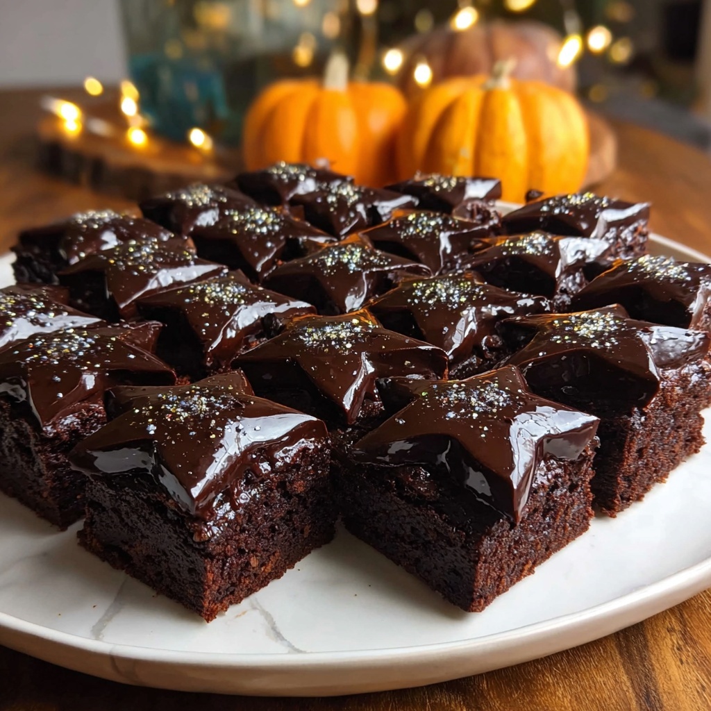 Bat Wing Brownies with Rich Chocolate Ganache and Edible Glitter Recipe - Recipe Image