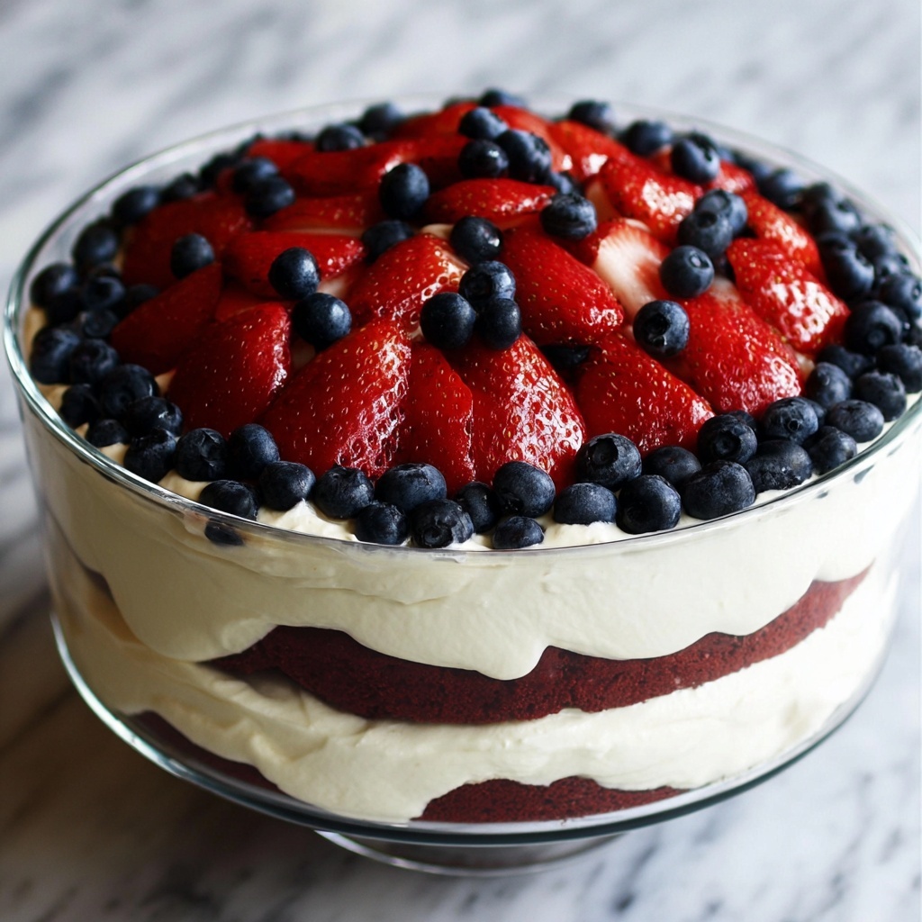 Red Velvet Trifle with Cream Cheese and Fresh Berries Recipe - Recipe Image