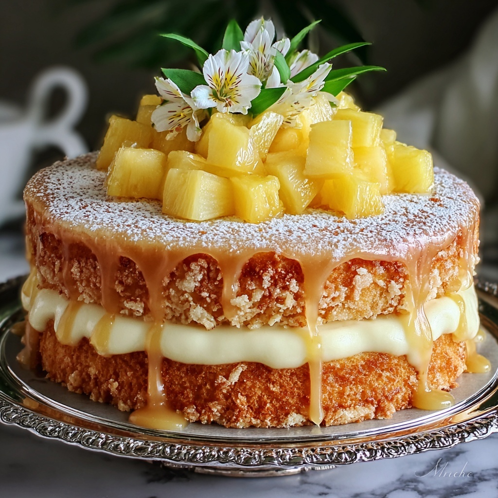 Juicy Pineapple Heaven Cake Recipe - Recipe Image