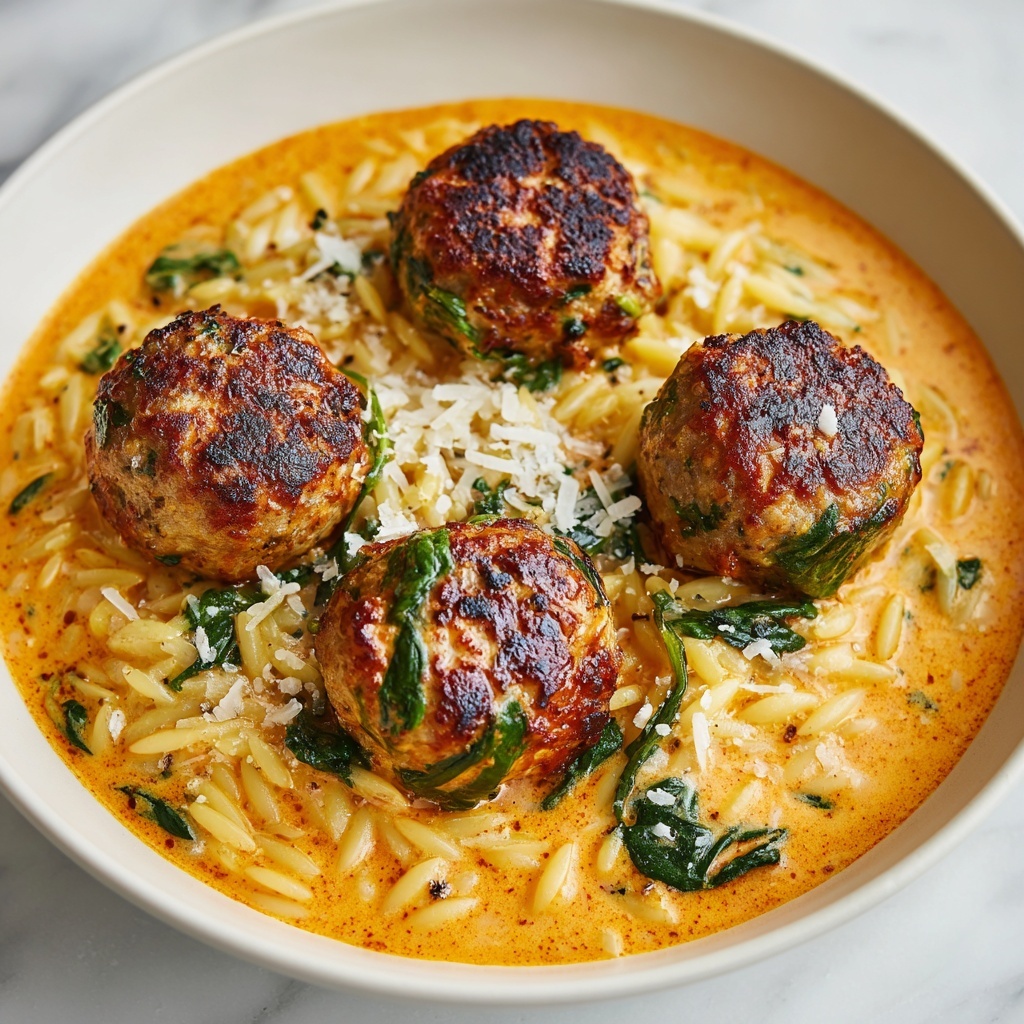 Marry Me Chicken Meatballs with Risoni Recipe - Recipe Image