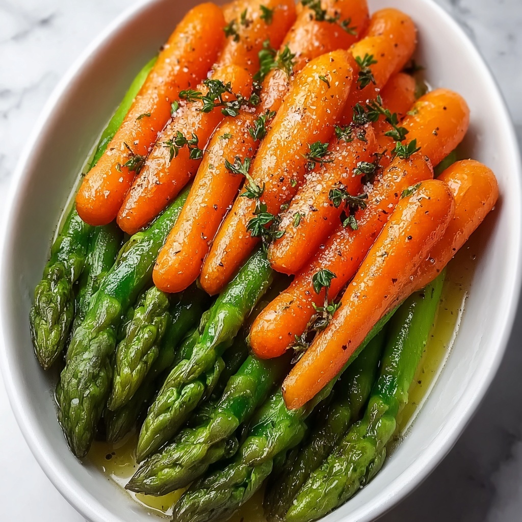 Roasted Asparagus and Carrots with Garlic and Thyme Recipe - Recipe Image
