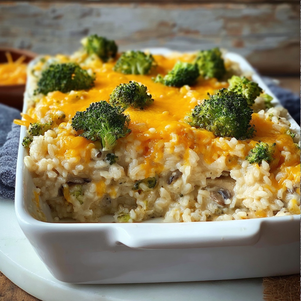 White Cheddar Broccoli Rice Casserole: 7 Minutes to Bliss Recipe - Recipe Image