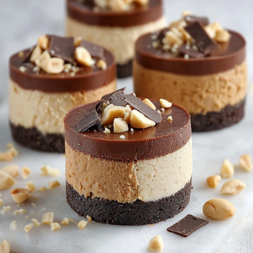 Chocolate Peanut Butter Mini Cheesecakes Recipe - Recipe Image