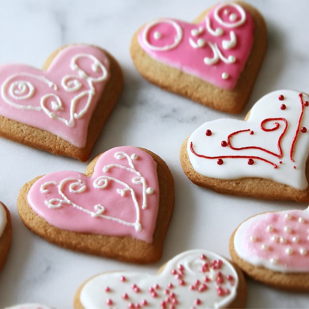 Heart Cookies Decorated with Royal Icing Recipe - Recipe Image