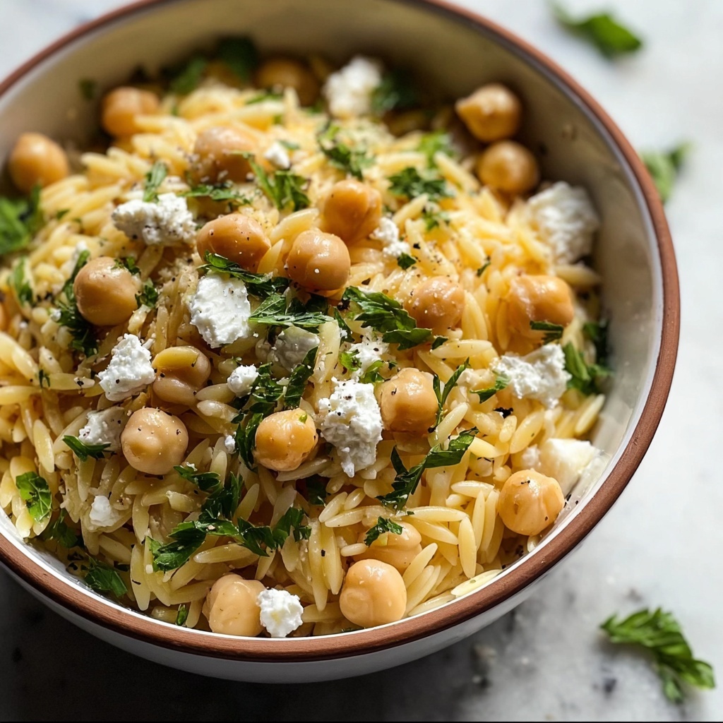 Zesty Orzo Pasta with Creamy Ricotta and Chickpeas Recipe - Recipe Image