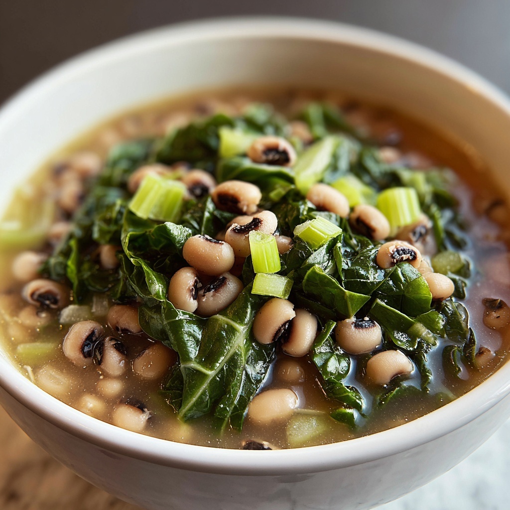 Black-Eyed Peas with Greens Recipe - Recipe Image