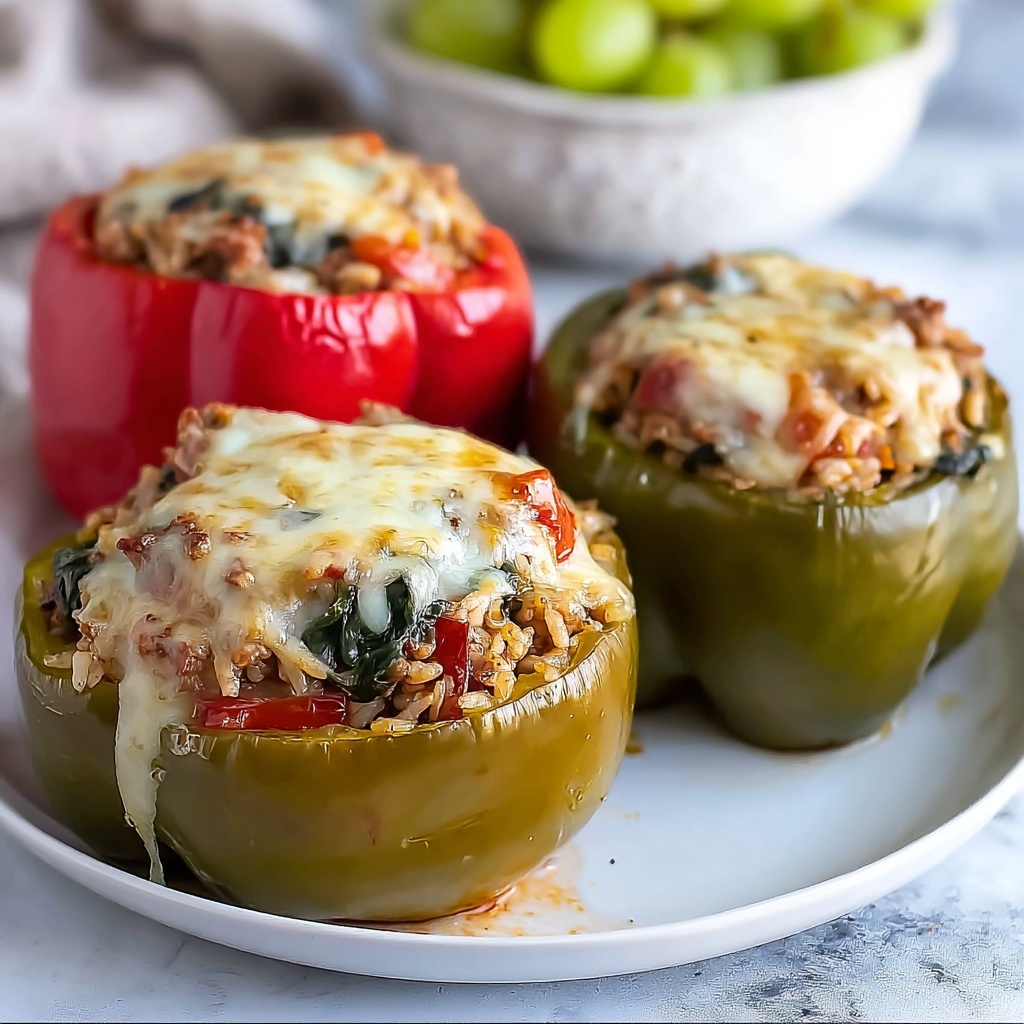 Turkey & Spinach Stuffed Peppers Recipe - Recipe Image