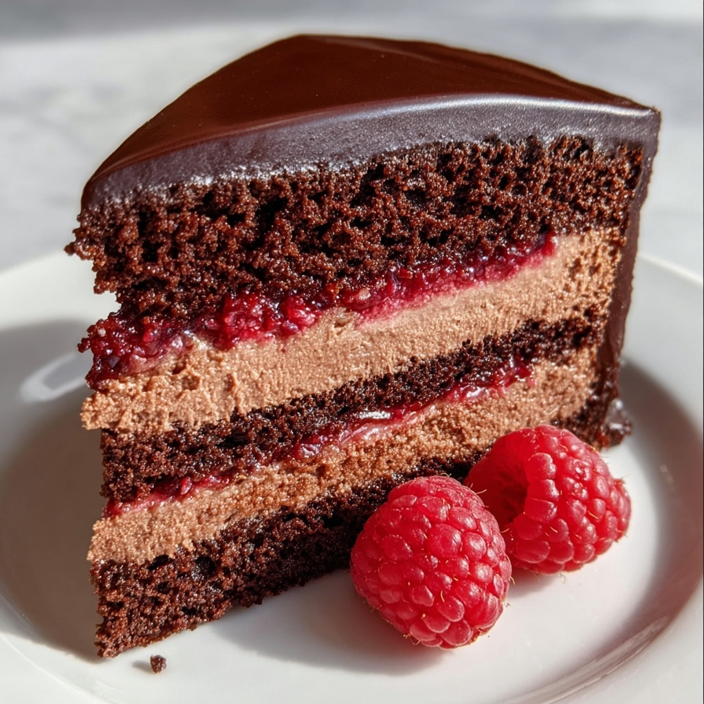 Christmas Chocolate Raspberry Cake Recipe - Recipe Image