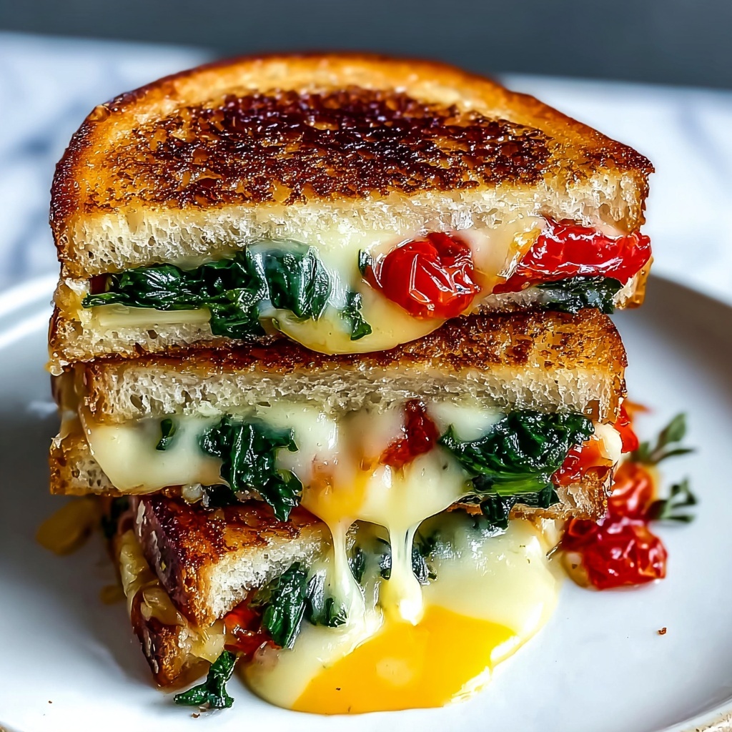 Mediterranean Spinach Grilled Cheese Recipe - Recipe Image