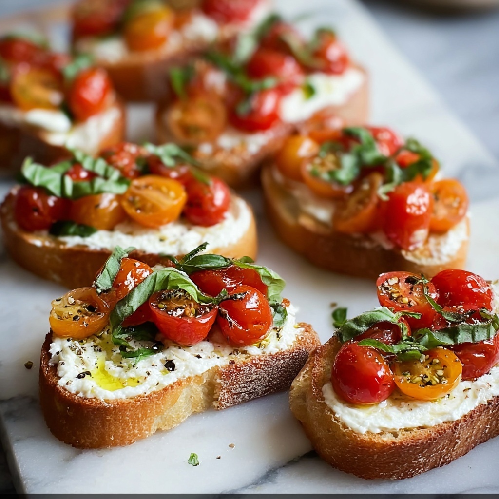 Slow-Roasted Cherry Tomato Bruschetta Recipe - Recipe Image