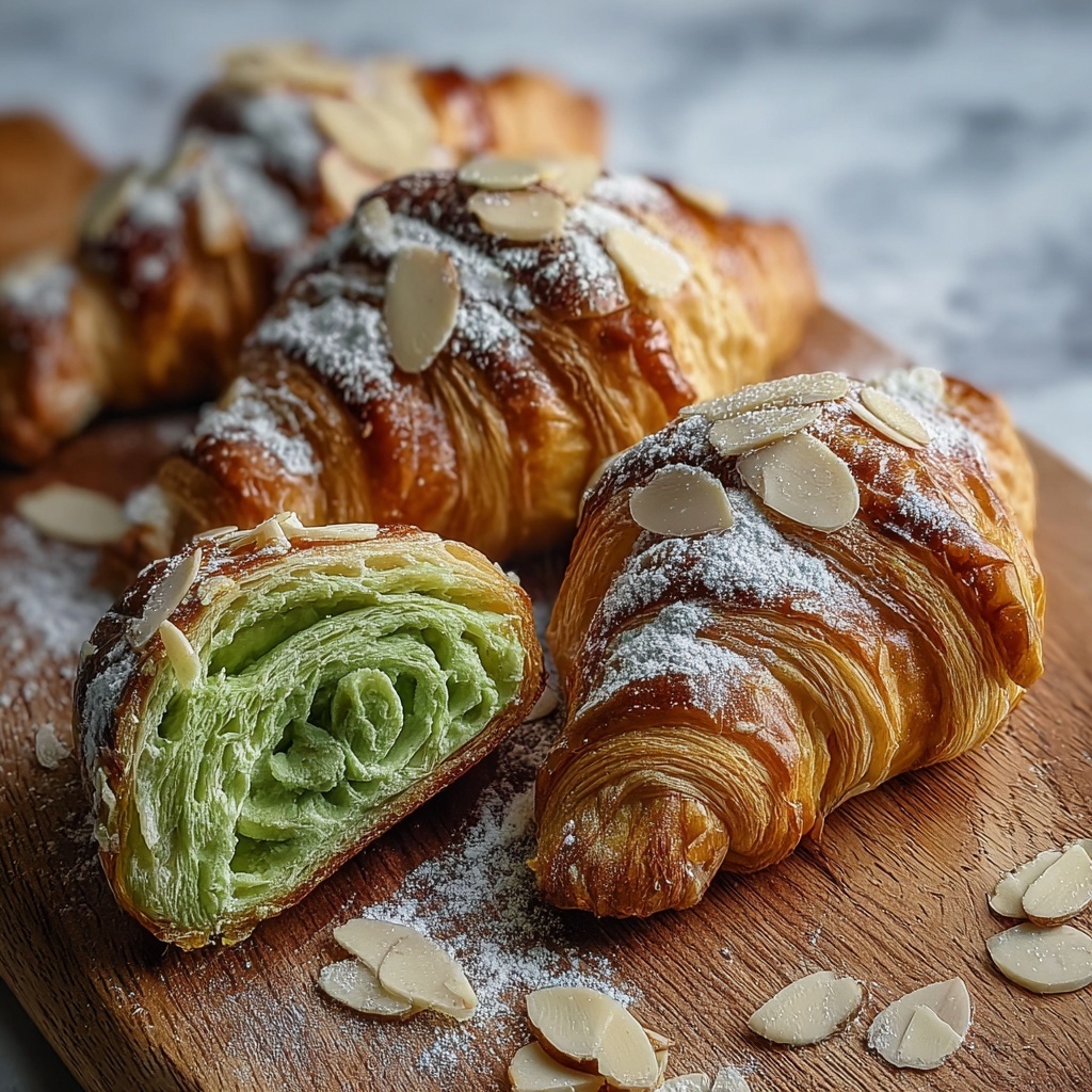 Matcha Almond Croissants Recipe - Recipe Image