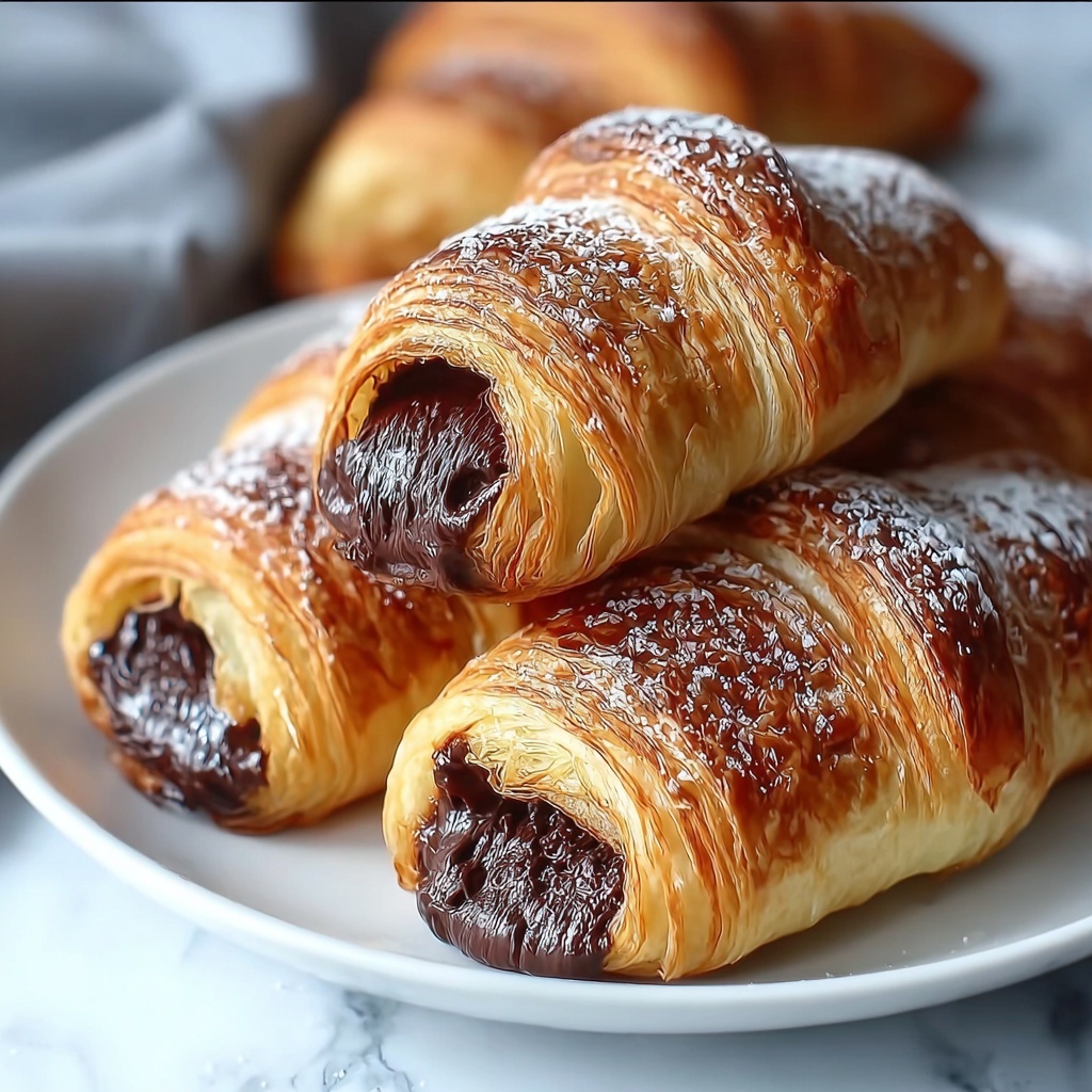 Decadent Homemade Chocolate Croissants Recipe - Recipe Image