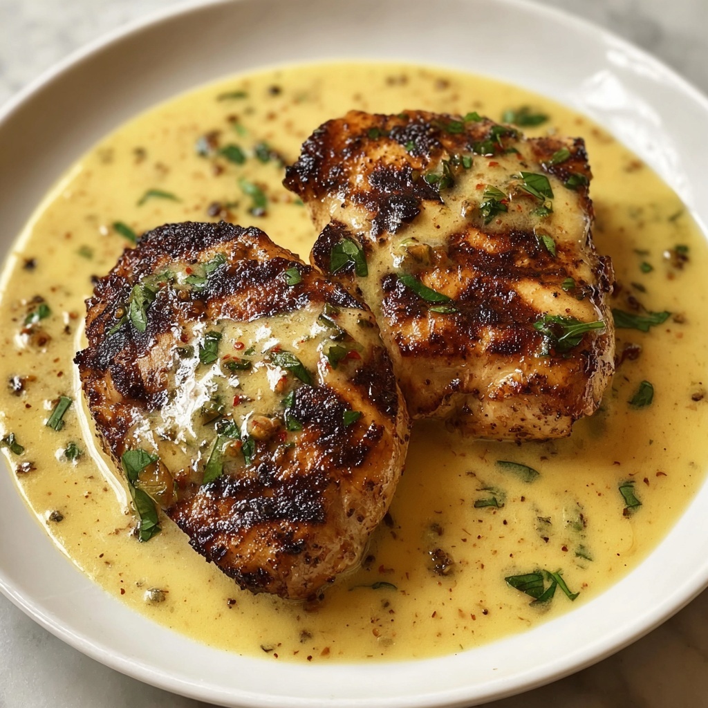 Garlic Chicken with Asiago Gravy Recipe - Recipe Image