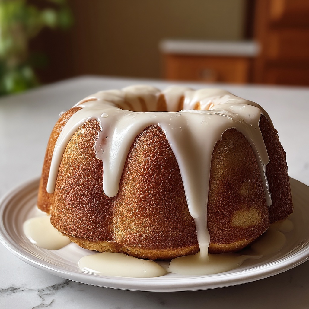 Delightful Vanilla Buttermilk Pound Cake with Cream Cheese Glaze Recipe - Recipe Image