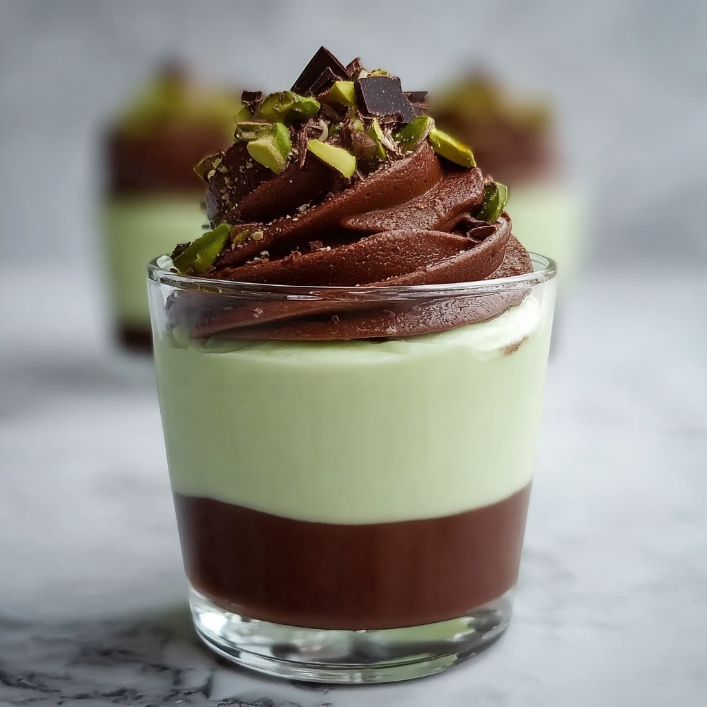 Irresistible Pistachio Mousse with Rich Chocolate Ganache Delight Recipe - Recipe Image