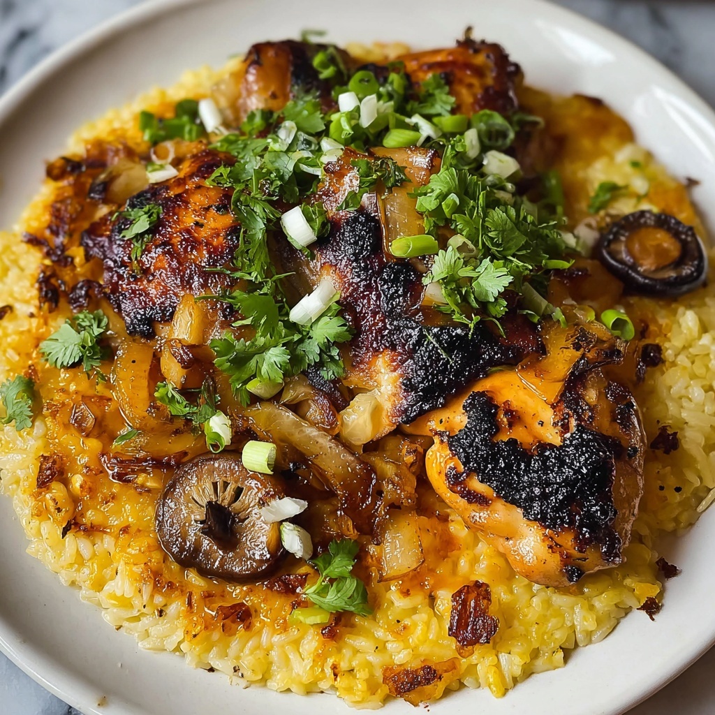 Chicken Maqluba – Middle Eastern Upside-Down Rice Recipe - Recipe Image