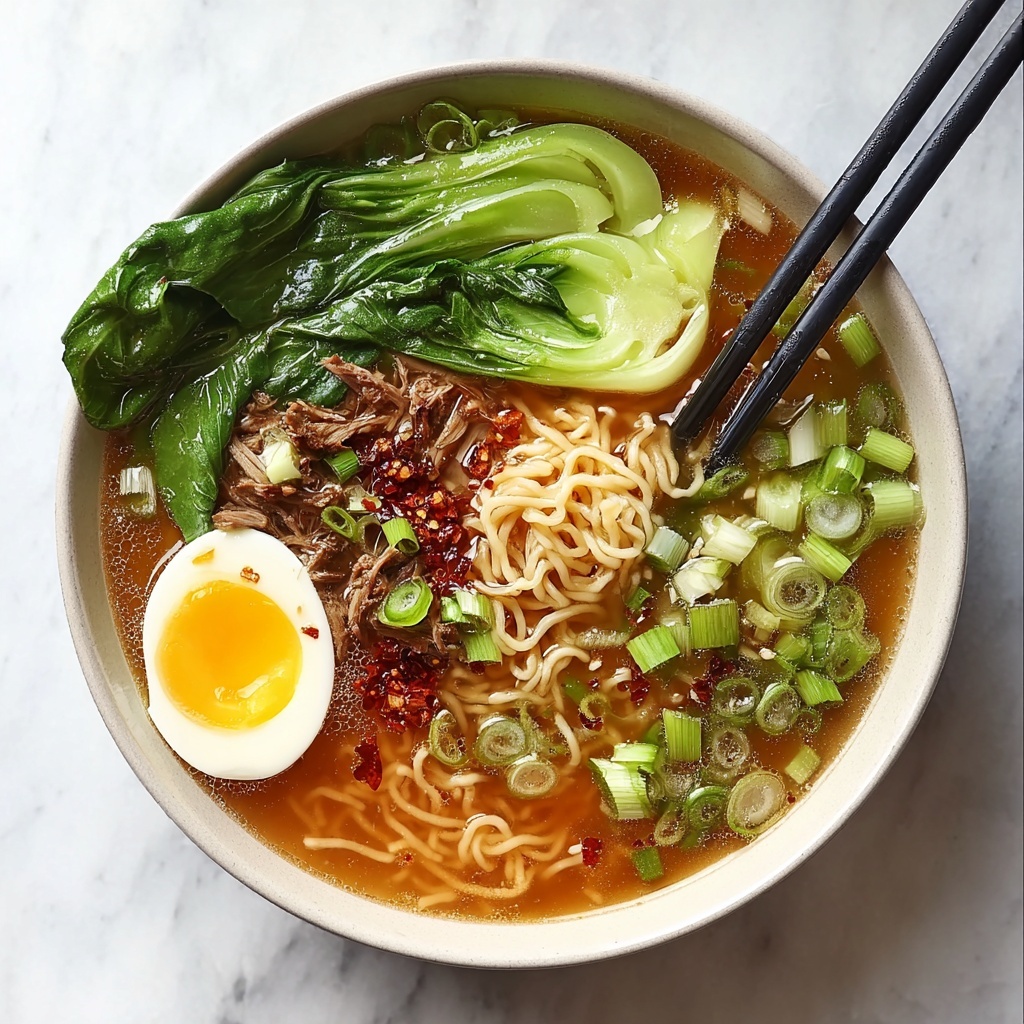 Ginger Garlic Noodle Soup with Bok Choy for Cozy Nights Recipe - Recipe Image